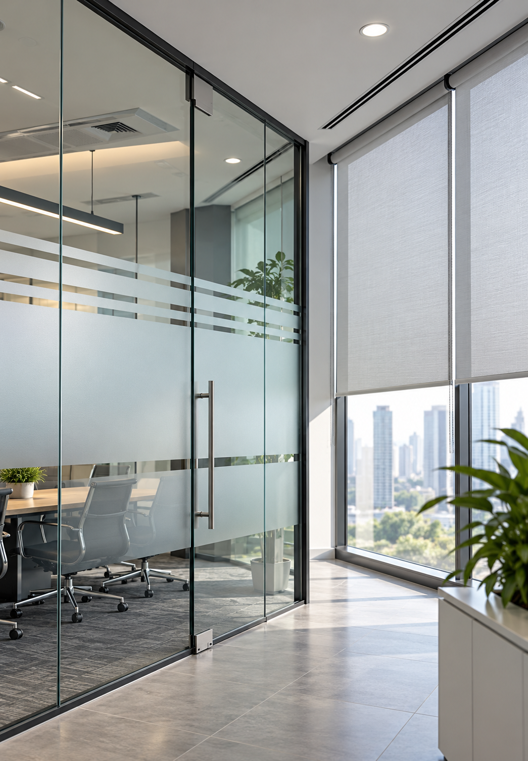 Frosted Film & Blinds